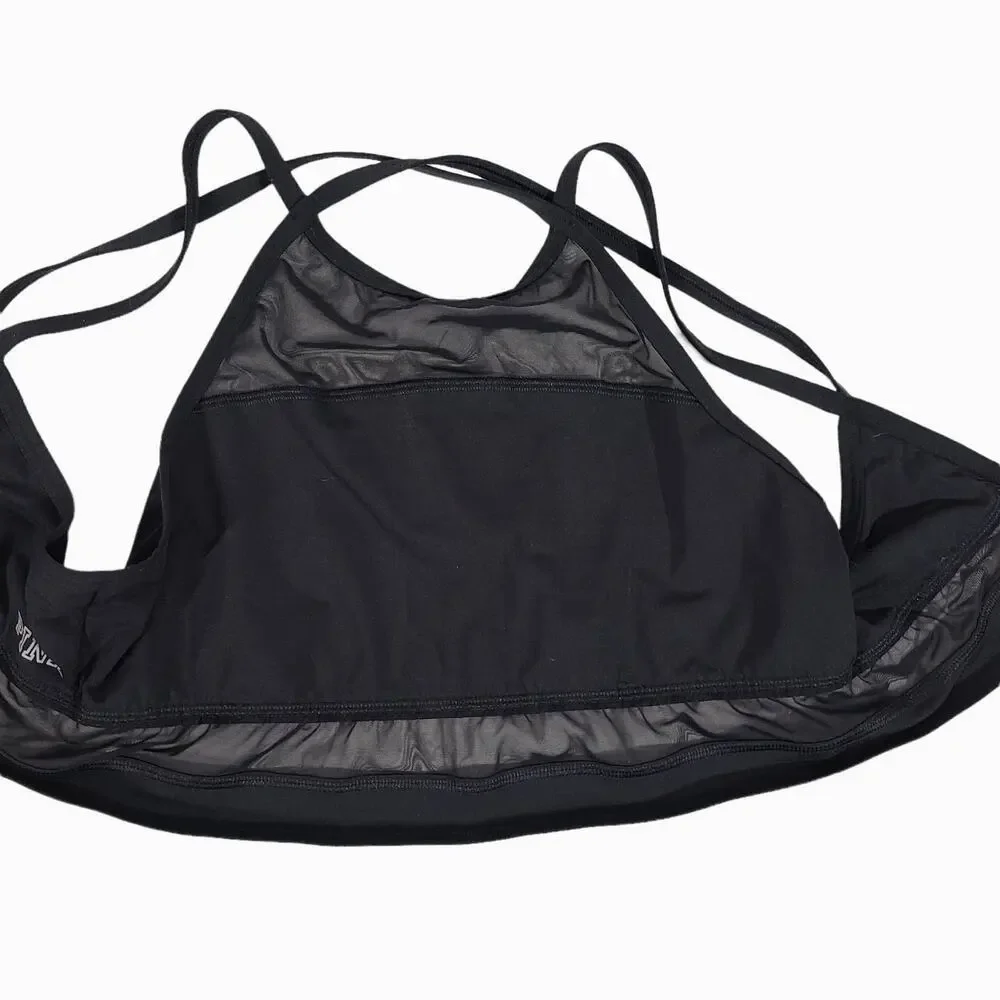 PINK Victoria's Secret Sport Bralette Cross Strap Mesh Back Close Black Large - Picture 8 of 10